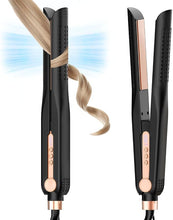 Load image into Gallery viewer, SKIMI Airflow Styler, Titanium Flat Iron Hair Straightener &amp; Curler, Professional Curling Wand with Cooling Air Vents to Lock in Style, 5 Temps &amp; Dual Voltage(Black &amp; Blush Gold).
