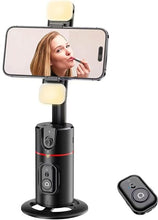 Load image into Gallery viewer, GREEN HOUSE Auto Face Tracking Phone Holder, Selfie Gimbal with Rechargeable &amp; Detachable LED Fill Light &amp; Detachable Controller
