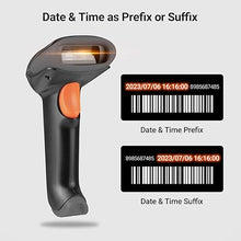 Load image into Gallery viewer, Tera Barcode Scanner Wireless 1D 2D QR with Stand: Battery Level Indicator 3 in 1 Works with Bluetooth 2.4G Wireless USB Wired Handheld Bar Code Reader with Vibration Alert HW0002 Grey
