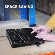 Load image into Gallery viewer, Perixx PERIBOARD-526 US, Wired Mini USB Keyboard with Trackball - X Type Scissor Keys - 11.18x7.17x1.1 Inches - Build-in 2 USB Hubs - US English

