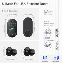 Load image into Gallery viewer, Keypad Smart Lock with Knob Set,Keyless Entry Door Lock Deadbolt with Handle,Front Door Lock Set,Fingerprint Door Lock for Front Door,Electronic Code Deadbolt Set, Auto Lock
