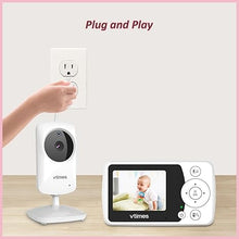 Load image into Gallery viewer, Baby Monitor with 2 Cameras, Video Baby Monitor No WiFi Night Vision, 2.4&quot; LCD Screen Portable Baby Camera VOX Mode Pan-Tilt-Zoom Alarm and 1000ft Range, Ideal for Baby/Elderly/Pet
