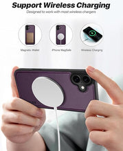 Load image into Gallery viewer, OCASE for iPhone 16 Case Detachable Wallet Case with Card Holder, 2 in 1 Pu Leather Flip Folio with RFID Blocking Stand Wrist Strap Shockproof Phone Cover 6.1 Inch 2024, Dark Purple
