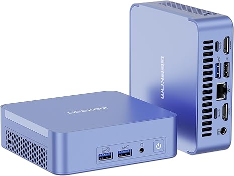 GEEKOM AX8 Pro Ai Mini PC,AMD Ryzen R7-8845HS (8C/16T,up to 5.1GHz) Mini Computers, 32GB DDR5 5600Mhz RAM&1TB PCIe Gen 4 SSD, Mini Desktop Windows 11 Pro, AMD Radeon 780M /WiFi 6E/BT5.2/2.5G LAN