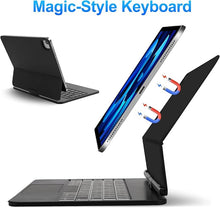 Load image into Gallery viewer, SENGBIRCH Magic Keyboard for iPad Air 11 inch (M2) 2024, iPad Pro 11-4th, 3th, 2nd&amp;1st gen, 360° Swivel Ultra Thin Backlit, Trackpad, Magic-Style Keyboard Case - Floating Stand, 1.54 lbs, Black
