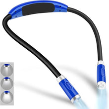 Load image into Gallery viewer, Vekkia Rechargeable LED Neck Reading Light, Book Lights for Reading in Bed, 3 Brightness Levels, Flexible Soft Silicone Arms Comfortable Wear, Long Lasting. Perfect for Readers, Craft &amp; Knitting
