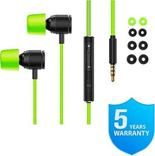 Load image into Gallery viewer, LUDOS Ultra Wired Earbuds in-Ear Headphones, 5 Years Warranty, Earphones with Microphone, Noise Isolating Ear Buds, Memory Foam for iPhone, Samsung, School Students, Kids, Women, Small Ears - Green
