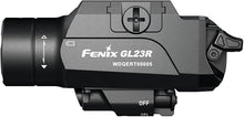 Load image into Gallery viewer, Fenix GL23R 1200 Lumen Rail Mounted Tactical Flashlight, USB-C Rechargeable, Compatible with 1913 or GL Rail with Green Beam and Lumentac Organizer
