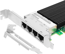 Load image into Gallery viewer, PCIe Ethernet Network Card for Intel X710-T4 XL710BM1 Chipset PCIe 3.0 X8 10Gb 4 Port RJ45 LAN Card Support Windows Server/Windows/Linux/VMware/ESX
