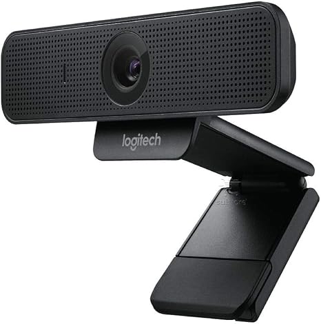 Logitech C925-E Webcam, HD 1080p/30fps Video Calling, Light Correction, Autofocus, Clear Audio, Privacy Shade, Works with Skype Business, WebEx, Lync, Cisco, PC/Mac/Laptop/Macbook - Black