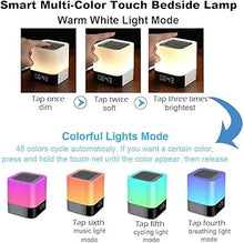 Load image into Gallery viewer, KPR Night Lights Bluetooth Speaker, Alarm Clock Bluetooth Speaker Touch Sensor Bedside Lamp Dimmable Multi-Color Changing Bedside Lamp, MP3 Player, Wireless Speaker with Lights
