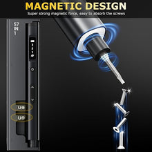 Load image into Gallery viewer, 3.7V Mini Electric Screwdriver Set, 57-in-1 Magnetic Bits Precision Screwdriver Set, Cordless Screwdriver with LED Light, 3 Torque Settings Repair Tool Set for Phone Camera Laptop Watch
