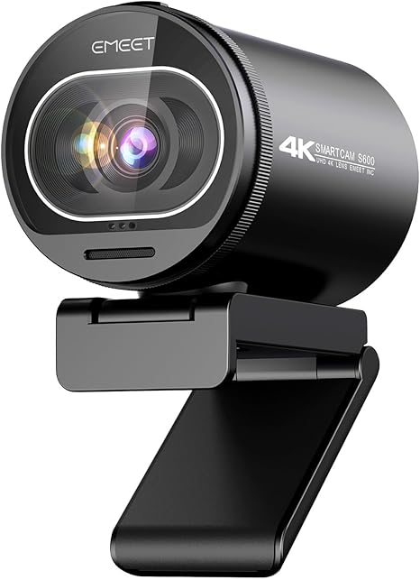 EMEET S600 4K Webcam for Streaming - Sony 1/2.5'' Sensor, PDAF Autofocus, 1080P@60FPS, 2 Noise Reduction Mics, Built-in Privacy Cover, 40°-73° FOV, Streaming Camera for Live Commerce/Gaming/Beauty