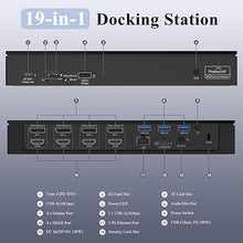 Load image into Gallery viewer, WAVLINK Quad Monitor USB C Docking Station with 4 HDMI, 4 Displayport, 18-in-1 Laptop Dock Compatible for Mac Windows Thunderbolt 4/3, 180W Power, 2.5G Ethernet, 3 USB3.0, 1 USB3.1, SD/TF, Audio/Mic
