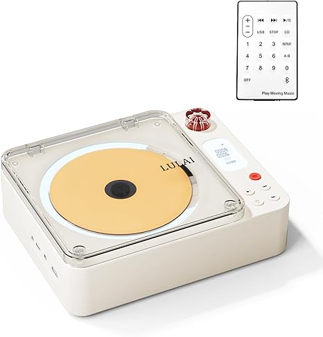 Rechargeable CD Player with Speakers, Bluetooth Transmitter, Festival Gift, FM, BGM Player for Home Decor