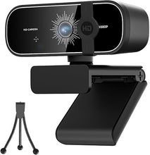 Load image into Gallery viewer, C28 1080P Webcam with Privacy Cover and Tripod Stand, PC Camera with Noise-Canceling Mic, Computer Camera with Auto Light Correction,Plug and Play, Web Camera for Streaming, Zoom/Facetime
