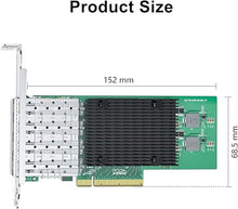 Load image into Gallery viewer, 10Gb SFP+ PCI-E Network Card NIC, Compare to Intel X710-DA4, with Intel XL710-BM1 Chip, Quad SFP+ Port, PCI Express 3.0 X8, Ethernet Converged Network Adapter Support Windows Server/Linux/VMware Esxi
