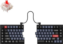 Load image into Gallery viewer, Keychron Q11 QMK/VIA TKL Split Keyboard Ergonomic, 91 Keys 75% Layout Wired Mechanical Gaming Keyboard Mac &amp; Windows with Full Alu Frame, PBT Keycaps &amp; Knobs, RGB Backlight Hot-Swappable Red Switch
