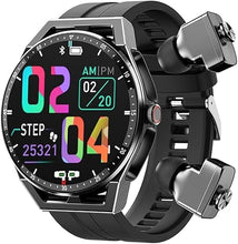 Load image into Gallery viewer, Smart Watch Built-in Bluetooth Earbuds Combo,2 in 1, Noise Cancelling, Heart Rate Monitor, Sleeping Monitor, Music Control, Various dials, Round Fitness Tracker (New Generation with 1 Belt)
