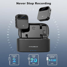 Load image into Gallery viewer, BT08 Wireless Lavalier Microphone with Noise Cancellation, 650ft Transmission Range, 20H Battery Life, Compact All-in-One Lapel Microphone System for DSLR Camera/iPhone/Android/PC/Streaming
