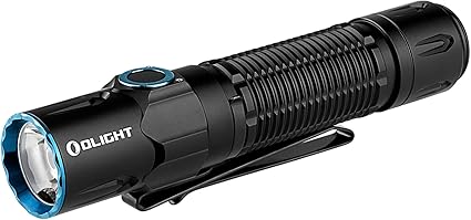 OLIGHT Warrior 3S 2300 Lumens Rechargeable Tactical Flashlight, Compact Dual-Switches LED Bright Light with Proximity Sensor, Powered by Customized Battery for Emergency, EDC and Searching (Black)