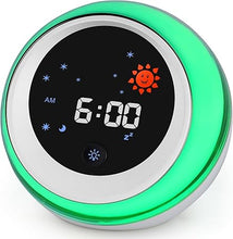 Load image into Gallery viewer, Kids Alarm Clock, Ok to Wake Clock with Sun &amp; Star, Sound Machine, Night Lights, Nap Timer, Sleep Training Clock for Toddlers, Child
