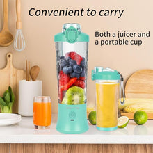 Load image into Gallery viewer, Portable Blender, Personal Blender for Shakes and Smoothies with 20 Oz Travel Cup and Lid, Mini Personal Size Blender with 6 Blades and USB Rechargeable for Gym and Kitchen (Mint Blue)
