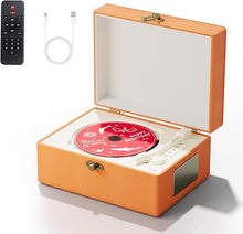 Load image into Gallery viewer, Time Music Box CD Player with Speakers; Bluetooth Transmitter; Festival Gift; BGM Player for Home Decor (Orange)
