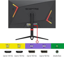 Load image into Gallery viewer, Sceptre 27-inch IPS 2K Gaming Monitor QHD 2560 x 1440p HDR400 up to 165Hz 1ms AMD FreeSync Premium DisplayPort HDMI 100% sRGB, Build-in Speakers Machine Black (E275B-QPD168)
