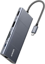 Load image into Gallery viewer, Anker USB C Hub, PowerExpand 11-in-1 Docking Station, with 4K@60Hz HDMI and DP, 100W Power Delivery, USB-C and 3 USB-A Data Ports, 1 Gbps Ethernet, 3.5mm Audio, microSD and SD Card Reader
