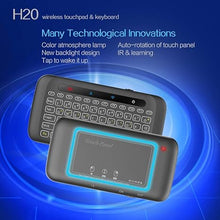 Load image into Gallery viewer, Mini Wireless Keyboard,H20 Mini Keyboard with Touchpad,Backlit Small Wireless Keyboard,Full Size Touchpad,Handheld IR Remote Keyboard for Android TV Box Windows PC,HTPC,IPTV,PC,Raspberry Pi
