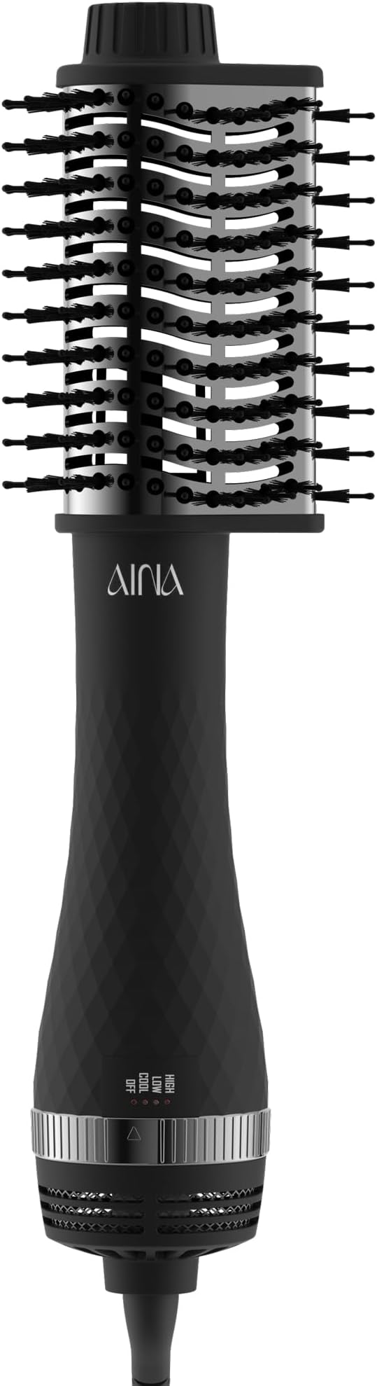 AINA Hot air Brush, Blow Brush Hair Dryer 65MM 2-in-1 Titanium Brush Dryer, 3 Heat Settings | 360° Vented Airflow 110V/ALCI Plug