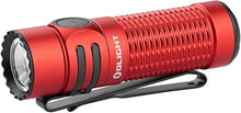 Load image into Gallery viewer, OLIGHT Warrior Nano Tactical Flashlight, 1200 Lumens Rechargeable LED Light with MCC Charger, Dual Switches EDC Flashlight for Emergency, Outdoors and Camping (Red)
