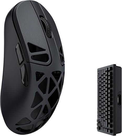 M3 Mini 4K Wireless Mouse Signature Edition 5.1/2.4 GHz/Wired Optical Mouse, Ultra-Lightweight 55g Programmable PixArt 3395 Sensor with up to 26,000 DPI/ 650 IPS for Windows Mac Linux - Black