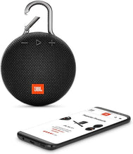 Load image into Gallery viewer, JBL Clip 3, Black - Waterproof, Durable &amp; Portable Bluetooth Speaker - Up to 10 Hours of Play - Includes Noise-Cancelling Speakerphone &amp; Wireless Streaming
