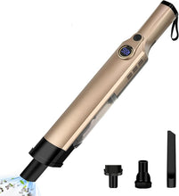 Load image into Gallery viewer, Handheld Vacuum Cleaner, Cordless Car Vacuum with Digital Display &amp; Detachable Dust Box, Compact Vacuum with Extend Pipe for Car, Home, Office, Pet, Handheld Vacuum (Champagne Gold)
