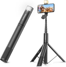Load image into Gallery viewer, Sensyne Selfie Stick with Light, Phone Tripod with 360° Rotatable Handle Compatible with Cellphones for Selfies/Photography/Video Calls/Live Stream/Content Creating (Black)
