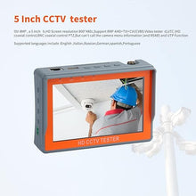 Load image into Gallery viewer, CCTV Camera Tester Monitor IV5 5inch 8MP AHD TVI CVI CVBS Portable CCTV Testing PTZ
