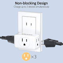 Load image into Gallery viewer, LENCENT 3 Prong to 2 Prong Adapter, Plug Extender, Wall Plug Splitter with 3 AC Outlets, Travel Power Adaptor for US to Japan Japanese Philippines-Type A, Cruise Ship Approved, 1875W Max, 2 Pack
