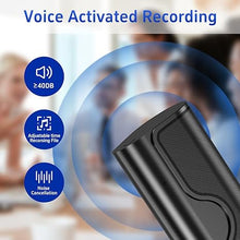 Load image into Gallery viewer, 128G Voice Recorder Maganetic Portable Digital 800 Hours/35 Days Continous Recording Device Voice Activated Audio Recorder with Strero Mics for Presentation Interviews Meetings Lectures
