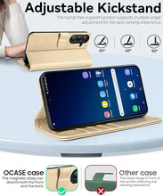 Load image into Gallery viewer, OCASE Compatible with Galaxy S25 Plus Wallet Case, PU Leather Flip Folio Case with Card Holders RFID Blocking Kickstand [Shockproof TPU Inner Shell] Protective Phone Cover 6.7 Inch 2025, Gold
