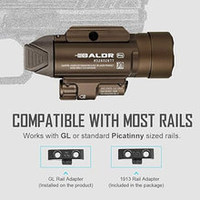 Load image into Gallery viewer, OLIGHT Baldr Pro 1350 Lumens Tactical Weaponlight with Green Light and White LED, 260 Meters Beam Distance Compatible with 1913 or GL Rail, Batteries Included(Desert Tan)
