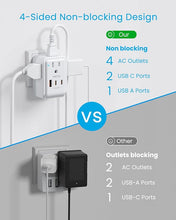 Load image into Gallery viewer, [2-Pack] European Travel Plug Adapter, VINTAR PD 35W Foldable Type C Adapter with 4 AC Outlets 3 USB Ports(2 USB C), Travel Essentials Charger for US to Most of Europe EU Italy Spain France
