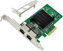 Load image into Gallery viewer, Dual-Port PCIe X4 Gigabit Network Card 1000M PCI Express Ethernet Adapter with Intel 82576 Two Ports LAN NIC Card for Support PXE SR-IOV for Windows/Windows Server/Linux/Freebsd/DOS with Low Profile
