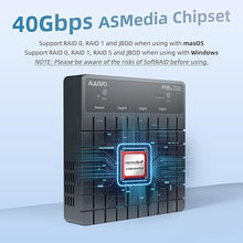 Load image into Gallery viewer, MAIWO 4 Bay M.2 NVMe SSD Enclosure with USB4 Port with SoftRAID with Cooling Fan, Support 1-to-3 Offline Clone, 40Gbps High Speed, Backward Compatible Thunderbolt 4/3
