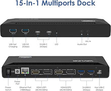 Load image into Gallery viewer, WAVLINK Docking Station Dual Monitors, Universal USB-C Docking Station with 65W PD Charging for Thunderbolt 4/3, USB-C Windows/Mac/Chrome,MacBook M1/M2, (2HDMI, 2DP, 6USB3.0, Ethernet, Audio/Mic)
