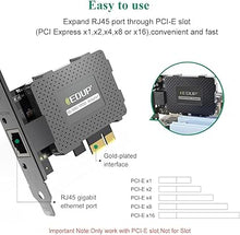 Load image into Gallery viewer, EDUP Gigabit Ethernet PCI Express PCI-E Network Card 10/100/1000Mbps RJ45 LAN Adapter Converter for Desktop PC
