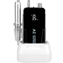 Load image into Gallery viewer, AZ GOGO Nail Drill Machine, 35000RPM Rechargeable Professional Portable Nail Drills for Acrylic Gel Nails - Low Noise &amp; Low Vibration Coreless Motor E-File (Black)
