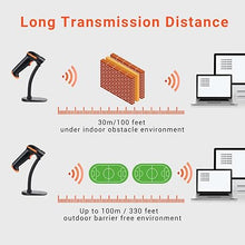 Load image into Gallery viewer, Tera Barcode Scanner Wireless 1D Laser Cordless Barcode Reader with Battery Level Indicator, Versatile 2 in 1 2.4Ghz Wireless and USB 2.0 Wired with Stand Model 5100-Z
