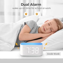 Load image into Gallery viewer, Alarm Clock for Bedrooms, Large Display Digital Clocks with 2 Alarms, 7 Color Larger Night Light, Dimmer, Adjustable Volume, Easy Snooze (White)
